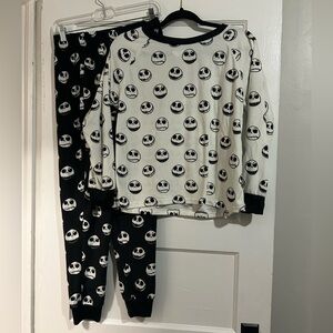 Disney Black and White Nightmare Before Christmas Jack Skellington Pajama Set